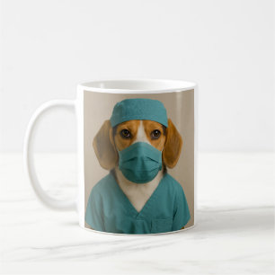 Beagle im Arztkittel Kaffeetasse