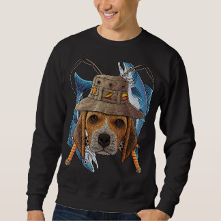 Beagle im Freien Fischer Dog Niedlich Fliegenfisch Sweatshirt