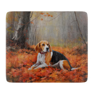 Beagle im Herbst Leaves Fall Inspiriert Schneidebrett