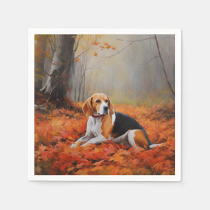 Beagle im Herbst Leaves Fall Inspiriert Serviette
