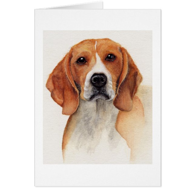 Beagle in Aquarellfarbe gestrichen (Vorne)