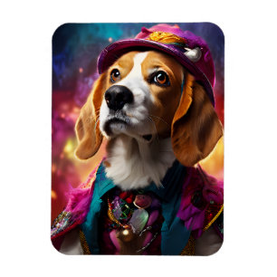 Beagle in einem rosa Hut Magnet