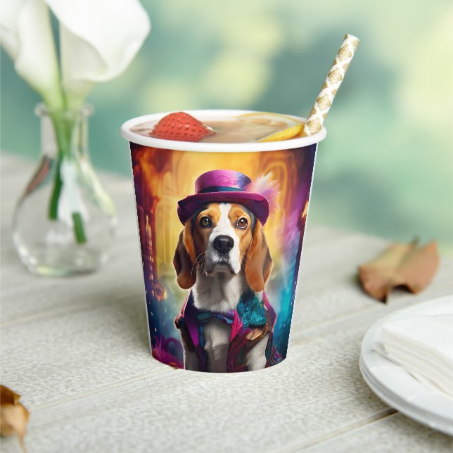 Beagle in lebendiger Kostüm Pappbecher (In Situ)