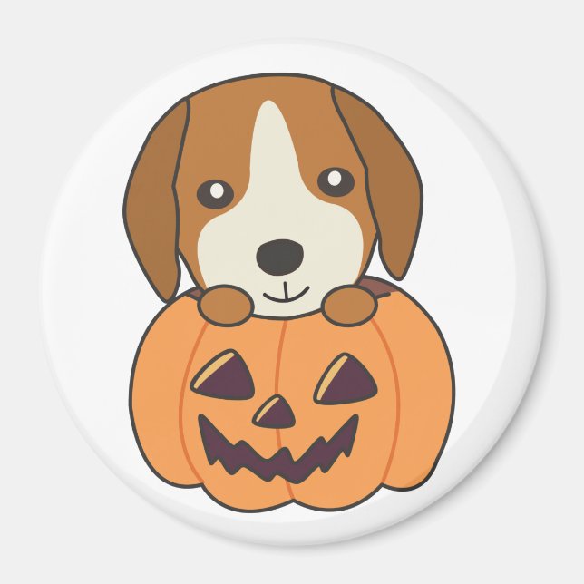 Beagle in Pumpkin Sweet Hunde Happy Halloween Magn Magnet (Vorne)
