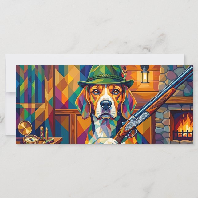 Beagle Jäger Pop Art – Moderner Jagdhund (Vorderseite)