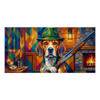 Beagle Jäger Pop Art – Moderner Jagdhund