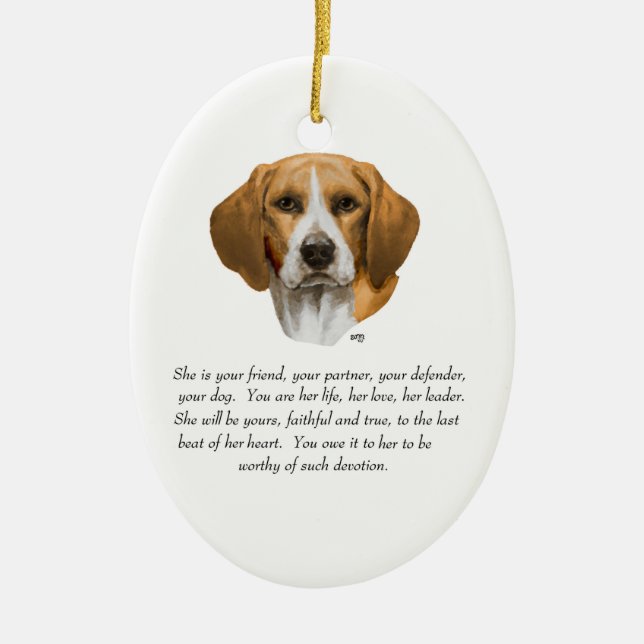 Beagle Keepake Keramikornament (Vorne)