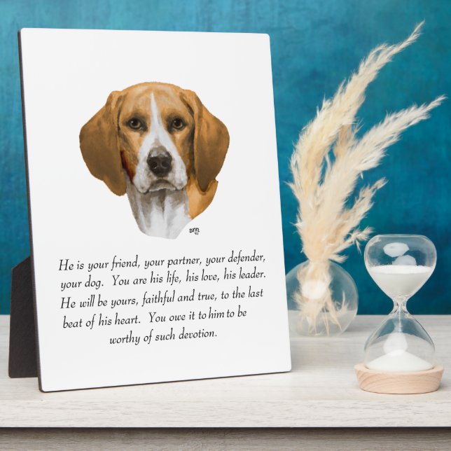 Beagle Keepake MALE Fotoplatte (Seite)
