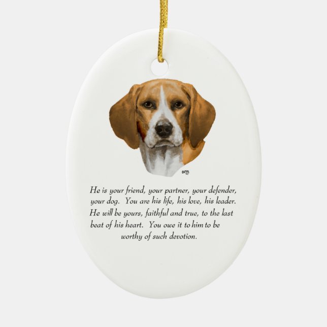 Beagle Keepake MALE Keramikornament (Vorne)