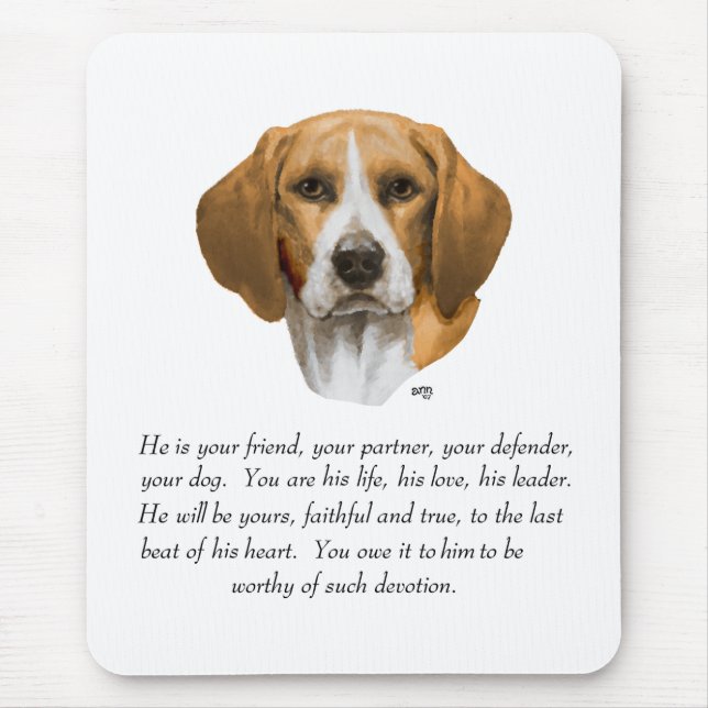Beagle Keepake MALE Mousepad (Vorne)