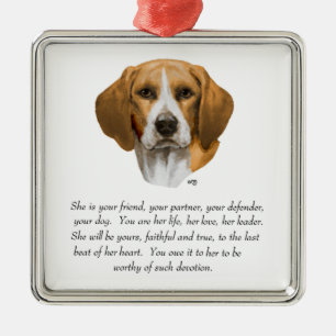 Beagle Keepake Silbernes Ornament