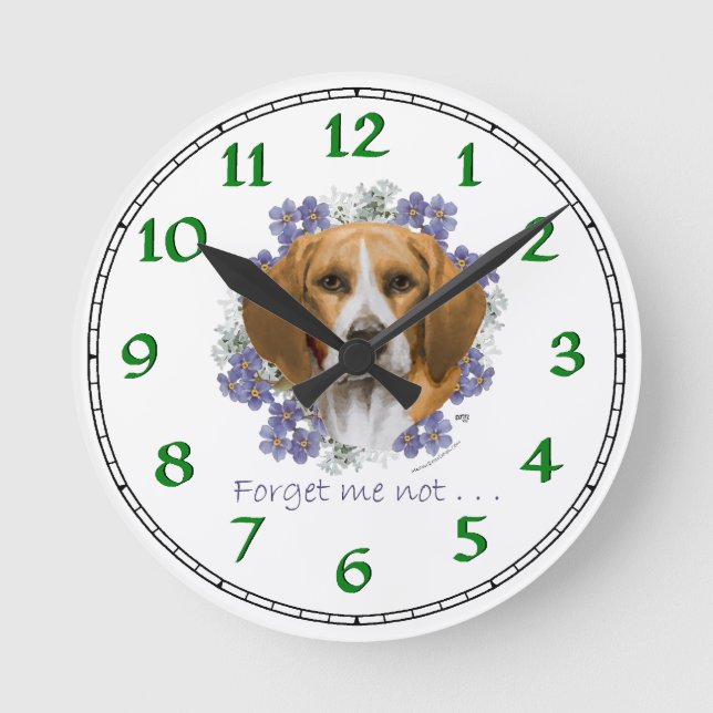 Beagle Keepsake Runde Wanduhr (Vorderseite)