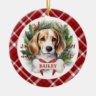 Beagle-Keramik-Kreisornament Keramik Ornament