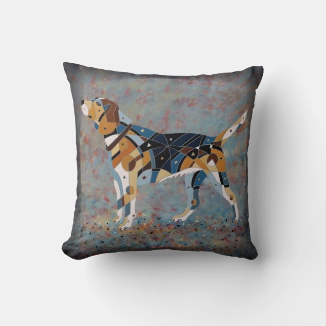 Beagle-Kissen - zeitgenössischer Hund Kissen (Vorderseite)