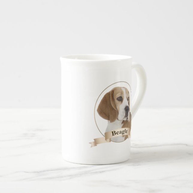 Beagle-Knochen-China-Tasse Prozellantasse (Vorderseite Rechts)