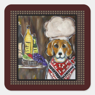 BEAGLE-KOCH QUADRATISCHER AUFKLEBER