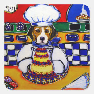 Beagle-Koch Quadratischer Aufkleber