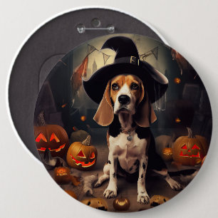 Beagle-Kürbisse Halloween Gruselig Button