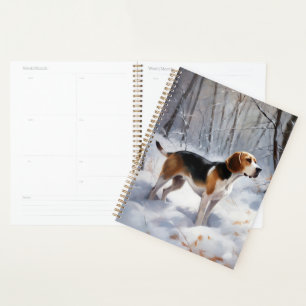 Beagle lässt es Weihnachten schneien Planer