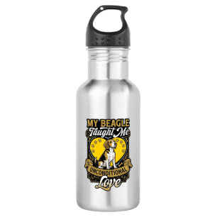 Beagle lehrte mich bedingungslose Liebe Hundeherz Edelstahlflasche