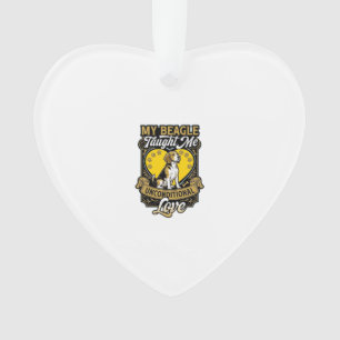 Beagle lehrte mich bedingungslose Liebe Hundeherz Ornament