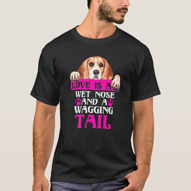 Beagle-Liebe ist die -Dog-Grafik für die Nase, die T-Shirt (Vorderseite)