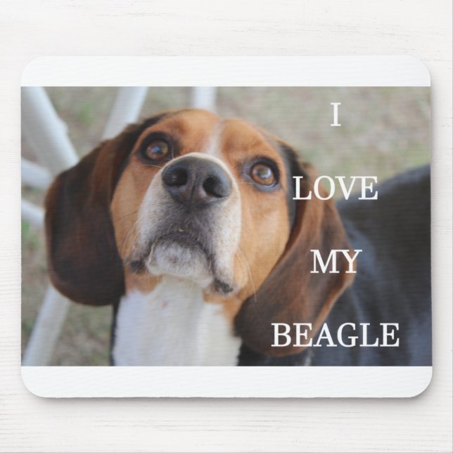 Beagle Liebe w pinsenrot Mousepad (Vorne)