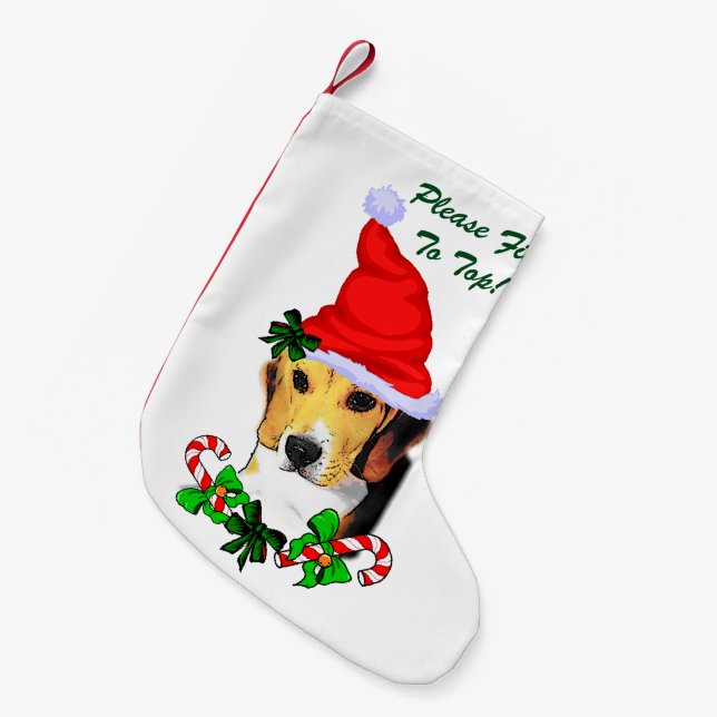 Beagle Liebhaber Weihnachten Kleiner Weihnachtsstrumpf (Vorderansicht (hängend))