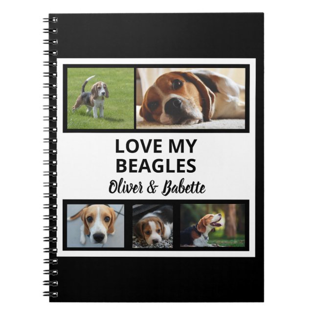 Beagle liebt individuelle Welpen- und Hundefotocol Notizblock (Vorderseite)