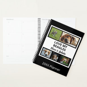 Beagle liebt individuelle Welpen- und Hundefotocol Planer
