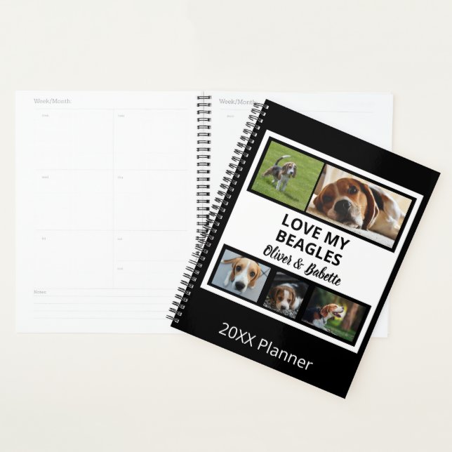 Beagle liebt individuelle Welpen- und Hundefotocol Planer (Anzeige)