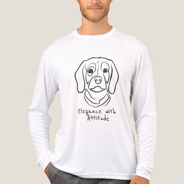 Beagle Line Art, Elegance with Attitude Tri-Blend Shirt (Vorderseite)
