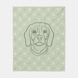Beagle-Linienkunst, Eleganz mit Haltung Fleecedecke