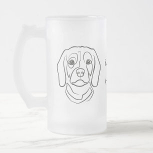 Beagle-Linienkunst, Eleganz mit Haltung Mattglas Bierglas