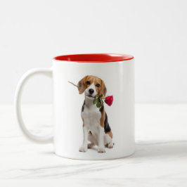Beagle Love Zweifarbige Tasse