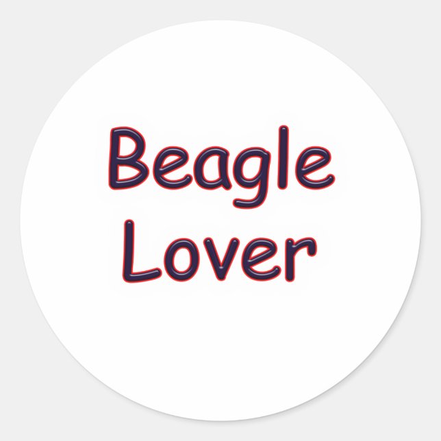 Beagle Lover Runder Aufkleber (Vorderseite)