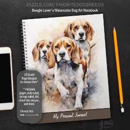 Beagle Lover's Wasserfarbenspiel Notizbuch