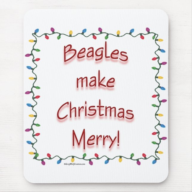 Beagle machen Weihnachten froh Mousepad (Vorne)