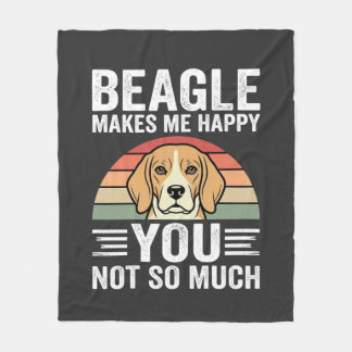 Beagle Macht Mich Glücklich Hunde Liebhaber Fleecedecke