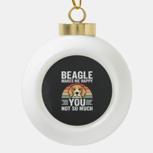 Beagle Macht Mich Glücklich Hunde Liebhaber Keramik Kugel-Ornament