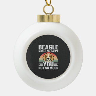 Beagle Macht Mich Glücklich Hunde Liebhaber Keramik Kugel-Ornament