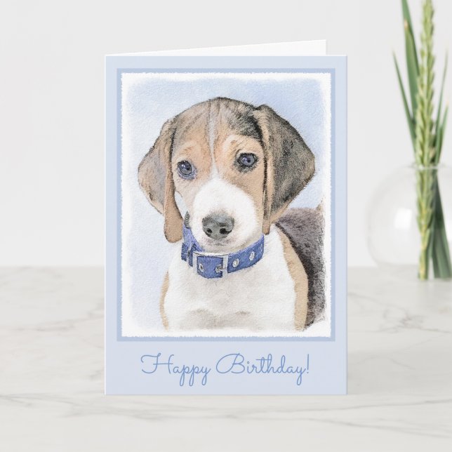 Beagle-Malerei - Niedliche Hundekunst Karte (Vorderseite)