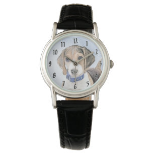 Beagle Malerei - Niedliche Original Hunde Kunst Armbanduhr