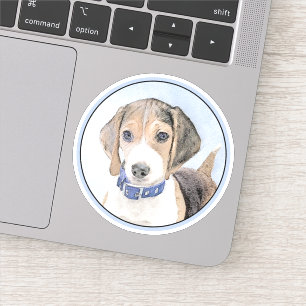 Beagle Malerei - Niedliche Original Hunde Kunst Aufkleber