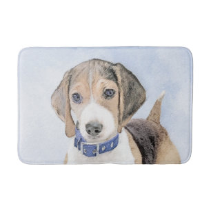 Beagle Malerei - Niedliche Original Hunde Kunst Badematte