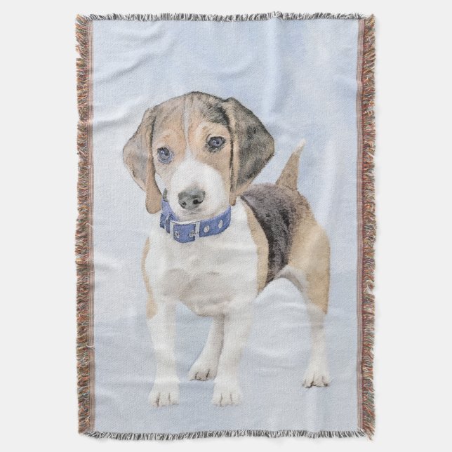 Beagle Malerei - Niedliche Original Hunde Kunst Decke (Vorderseite Vertikal)