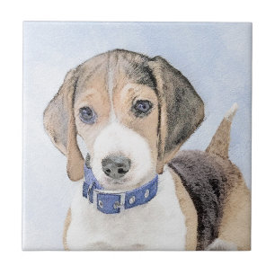 Beagle Malerei - Niedliche Original Hunde Kunst Fliese