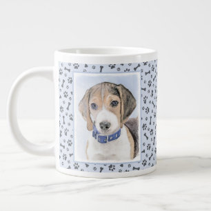 Beagle Malerei - Niedliche Original Hunde Kunst Jumbo-Tasse