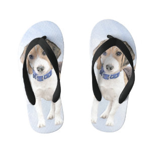 Beagle Malerei - Niedliche Original Hunde Kunst Kinderbadesandalen
