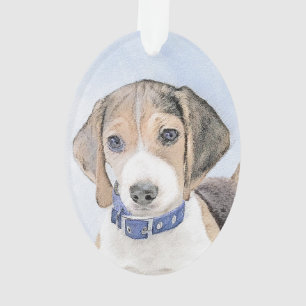 Beagle Malerei - Niedliche Original Hunde Kunst Ornament